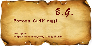 Boross Gyöngyi névjegykártya