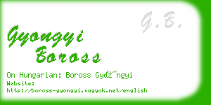 gyongyi boross business card